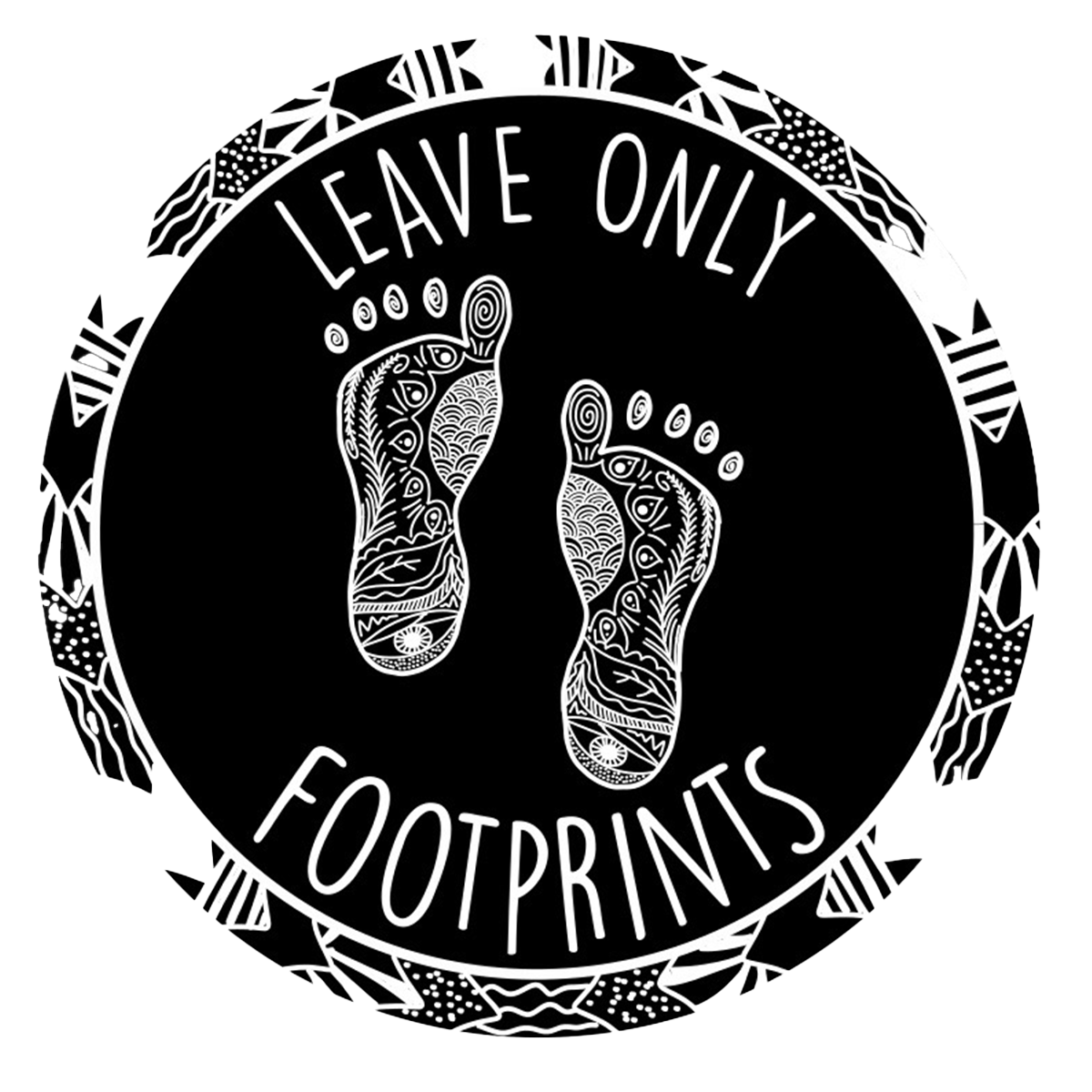 Leave Only Footprints Sticker Handmade Creations Hand Drawn Designs