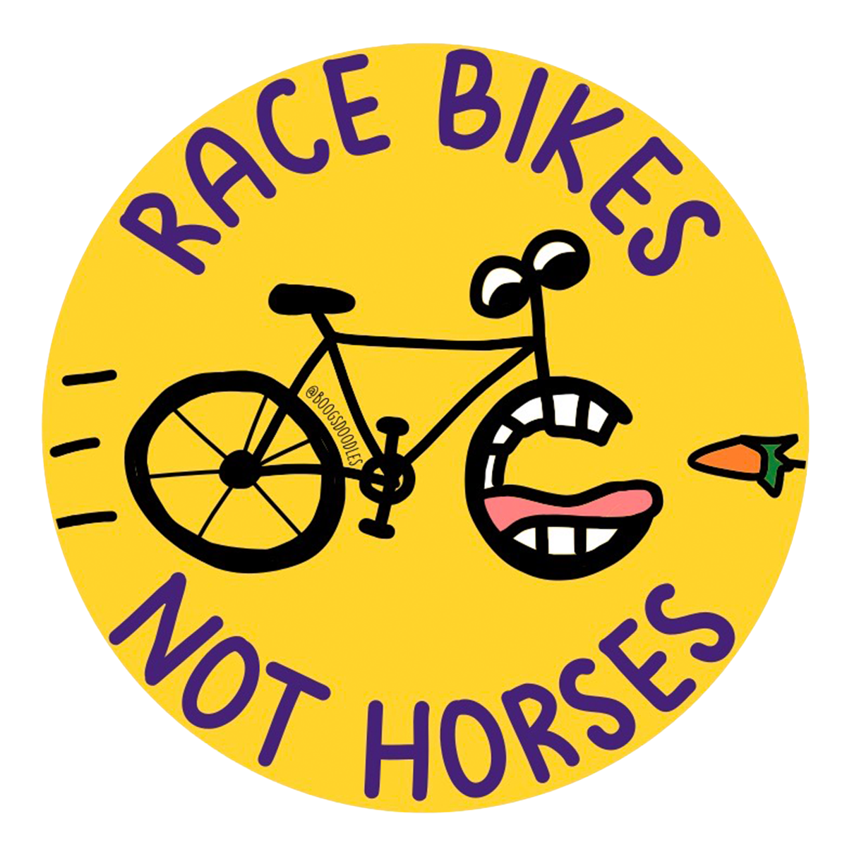 Race Bikes Not Horses Sticker Handmade Creations Hand Drawn Designs